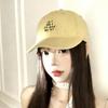 ins washed cotton baseball cap men's and women's spring and summer versatile letter embroidered cap showing face small sun hat