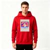 Men's Retro Anime Hand Gesture Print Pullover Hoodie Casual Long Sleeve Loose Hooded Sweatshirt