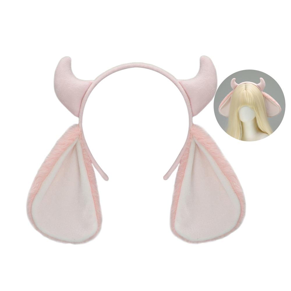 Plush Animal Ear Headbands Fluffy Goat Horn Party Headwear Lamb Headband Halloween Dressing Up