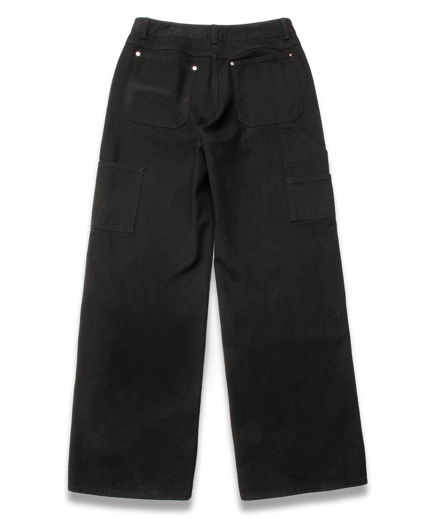 DOFFJASON [Unisex] Multi-Pocket Carpenter Pants Black