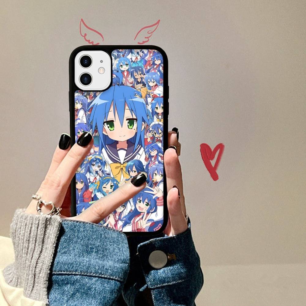 Anime Girl Lucky Star Phone Case For IPhone 17 16 15 14 13 Plus 12 11 Pro Max PC+TPU Cases Back Cover