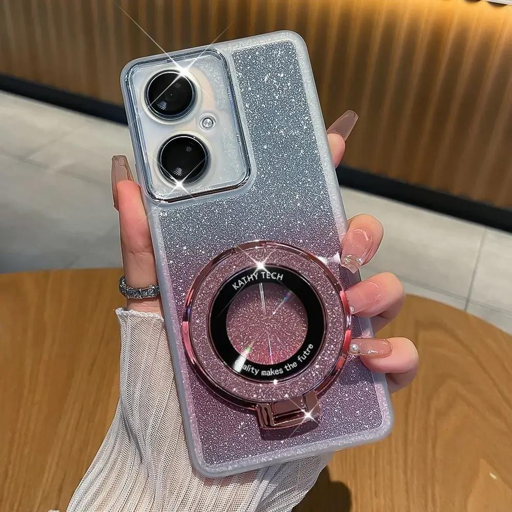 

Glitter Ring Holder TPU Phone Case For MOTO Edge 60 50 40 Ultra Neo Pro Fusion 5G Full-inclusive Shockproof Protect Cover For Edge 40 5G
