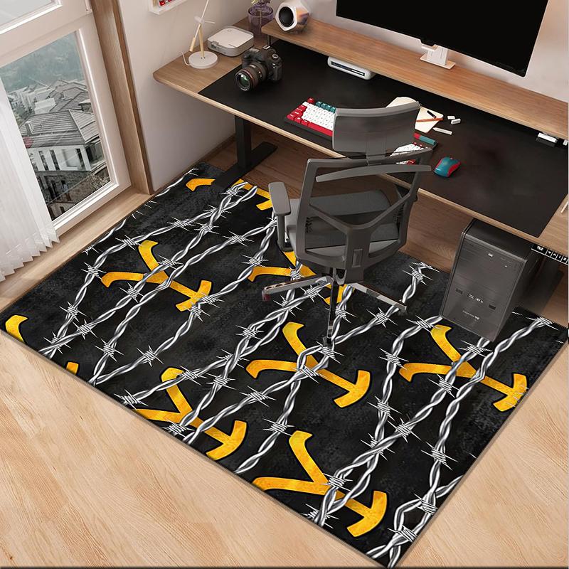 Western Adventure Romance Office Rug Chair Mat, Game Carpet, Suitable for Front Door, Bedroom, Living Room, Desk, Holiday Gift