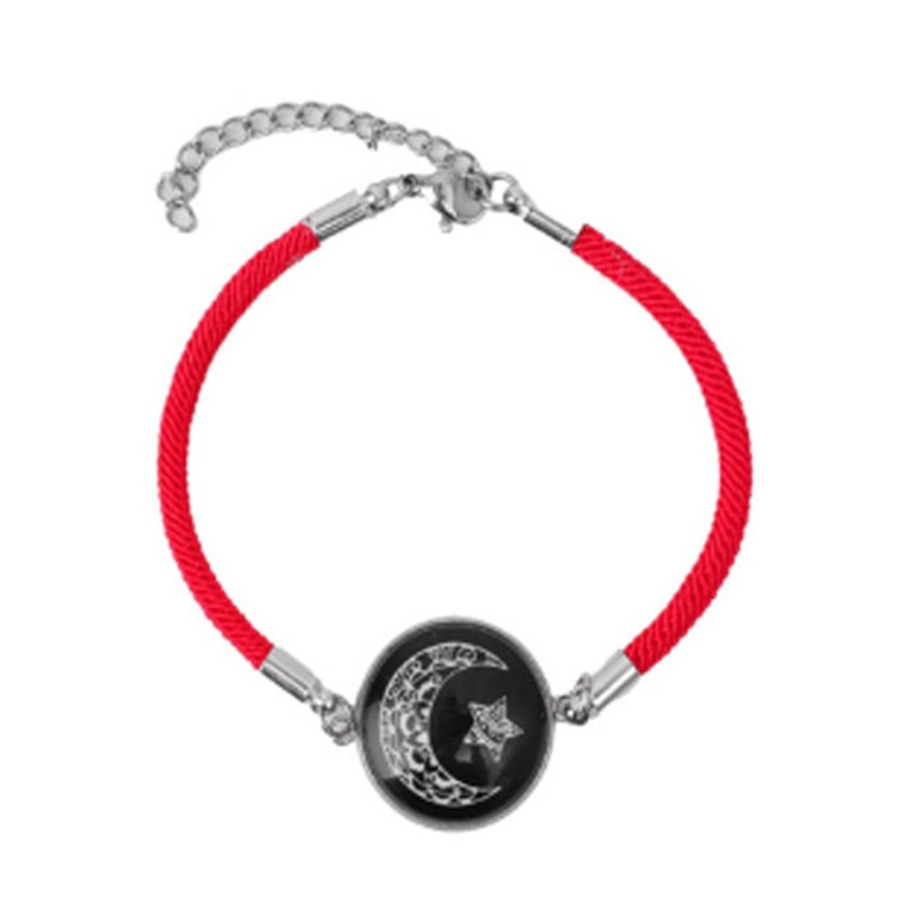 1 Paar verstellbares geflochtenes Armband Sonne Mond Muster Seilarmband Partner Schmuck Geschenk