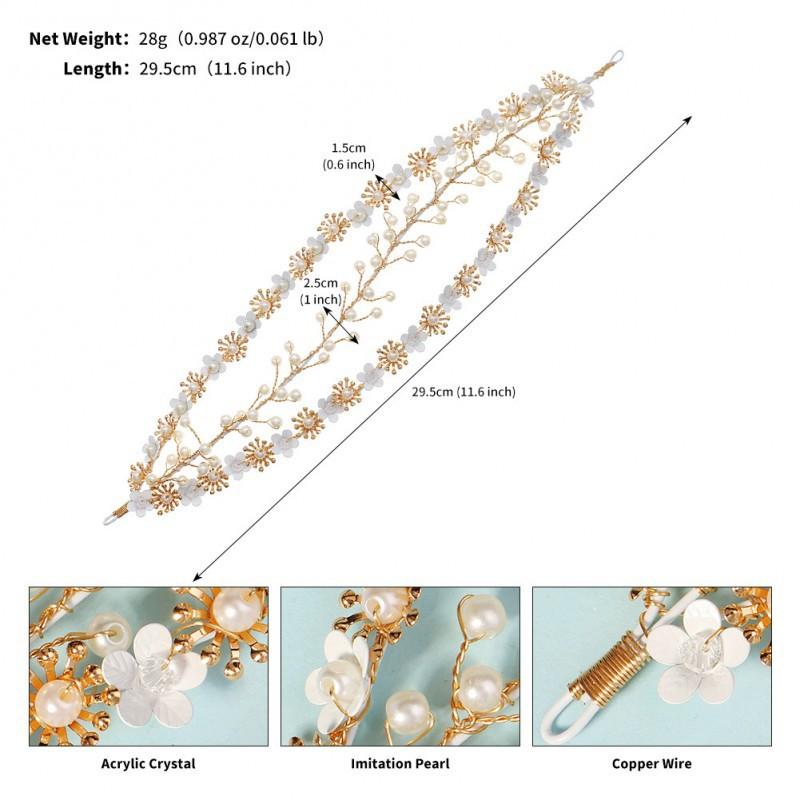 Vintage New Chinese Garland Hair Band Female Antique Xiuhe Bride Wedding Handmade Pearl Flower Multi-layer