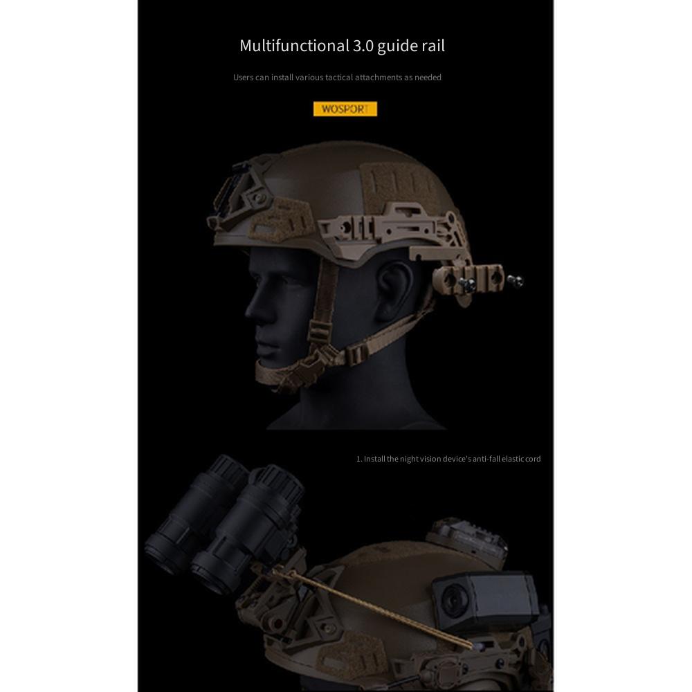 Wendy 3.0 Tactical Helmet Simple Version Geometric Sandblasted Thick Shell with Rail System for Airsoft Wargame CS Game