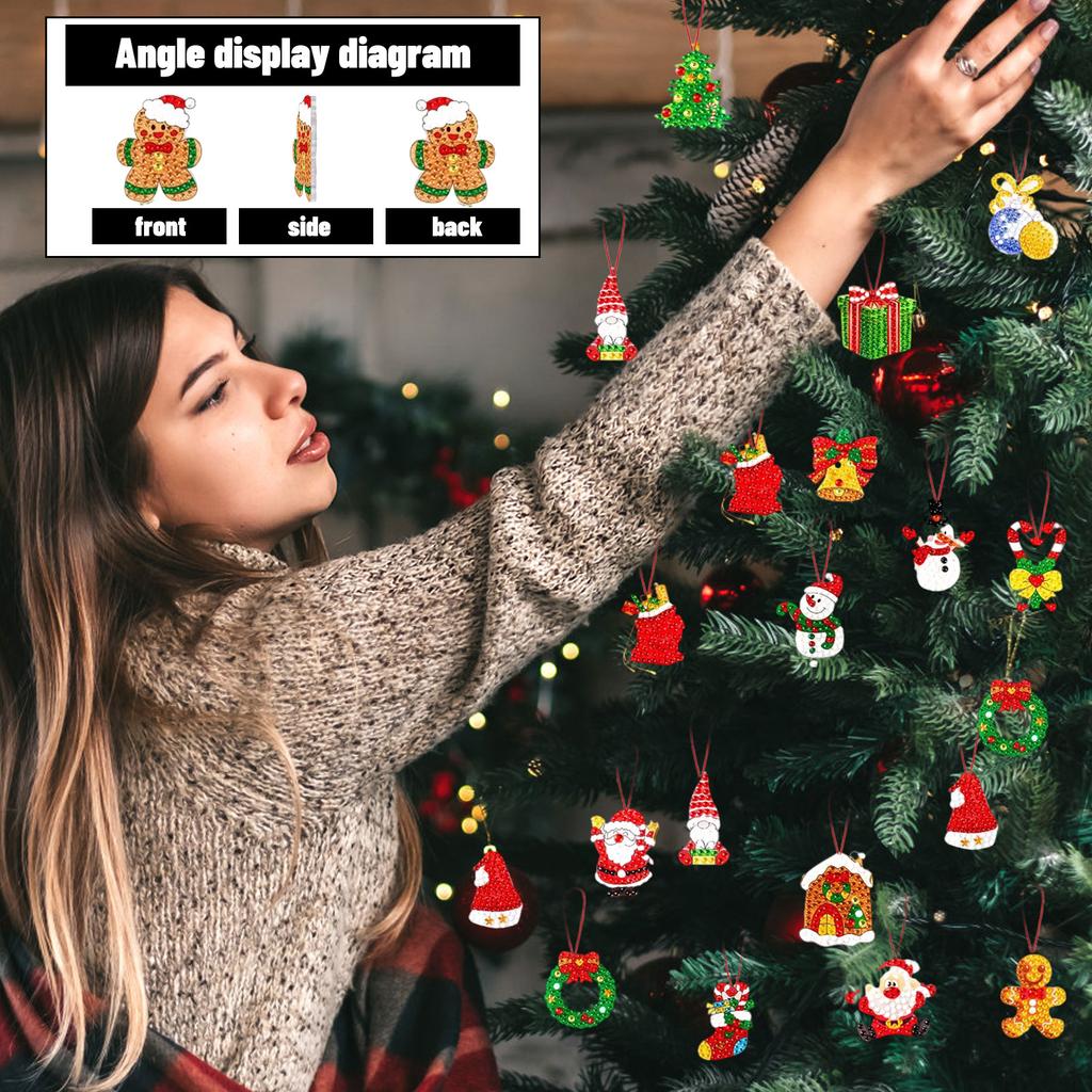 2D Flat Acrylic Ornaments, Christmas Tree Ornaments, Suitable For Christmas Decoration