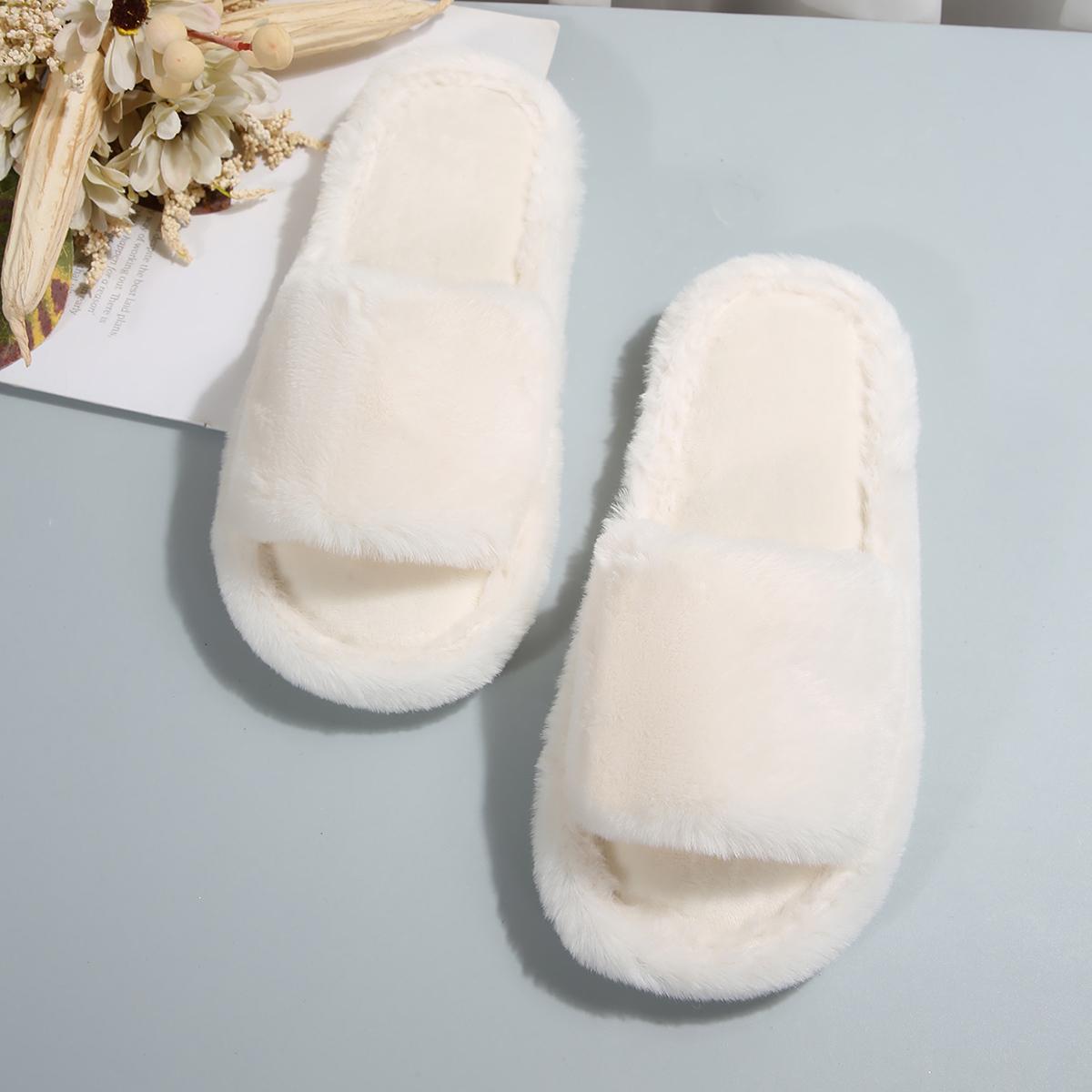 

Мода Мода Домашняя обувь Женские балетки С перекрестными ремешками Тапочки 2025 Слайды Женская повседневная домашняя обувь Женские плоские плюшевые тапочки с перекрестными ремешками 36-37 белый