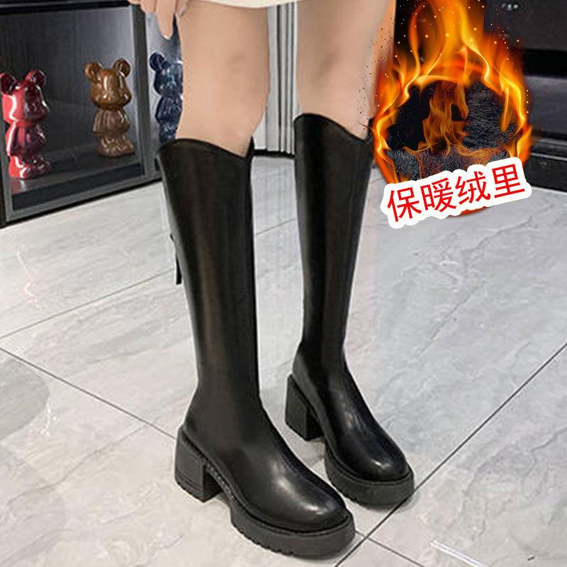 Small thick-soled boots women's autumn new models, but knee-high knight boots long boots women's autumn and winter boots