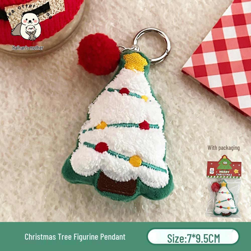 Tengyi Christmas Plush Doll Pendant - Cute Ornament & Versatile Keychain for Girls' Bags