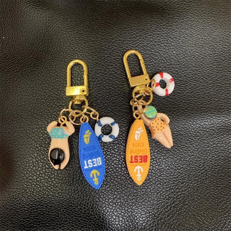 Korean Style Surfboard Lifebuoy Charm Keychain for AirPods