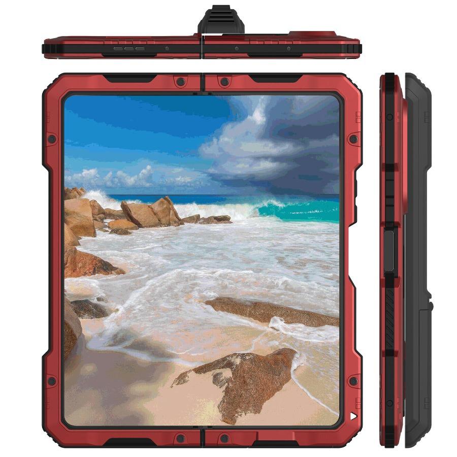

Case for Samsung Z Fold 7 6 5 4 Shockproof Aluminum Metal Cases Anti-Drop Heavy Duty Guard Armor Cover Built-in Screen Protect aluminum&Case & Holder&Galaxy Z Fold7 червоний
