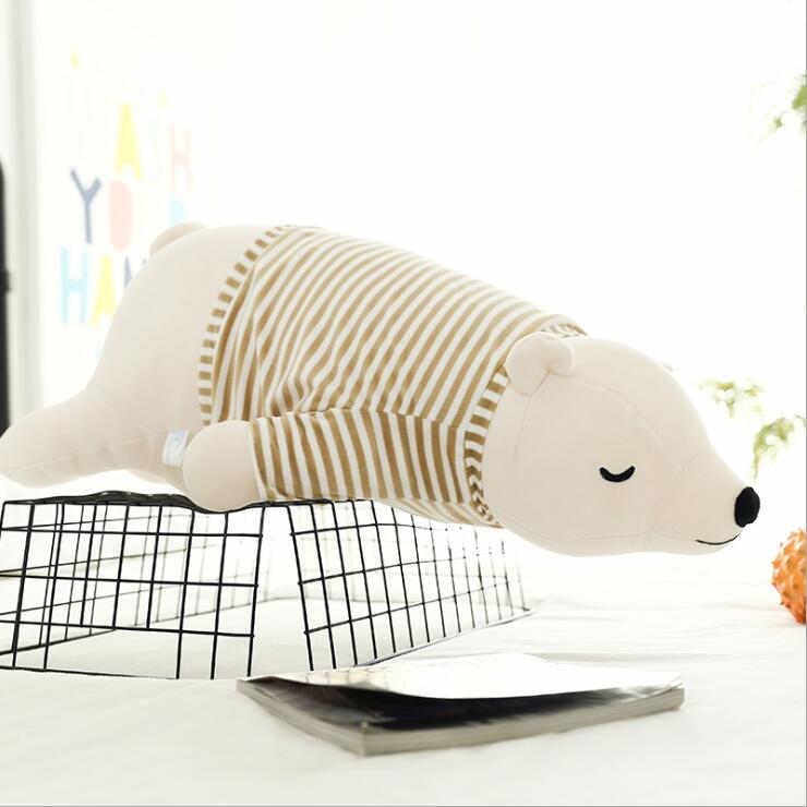 

35-110CM Kawaii Dressing Polar Bear Plush Doll Soft Stuffed Sleeping Bear Pillow Animal Plush Playthings Cartoon Gifts 35cm