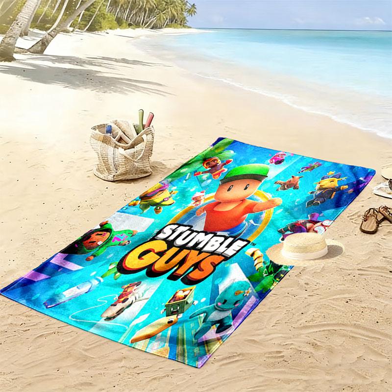 Stumble Guys Sprint Print Beach Towel, Large Soft Quick Dry Towel for Beach Camping Swimming