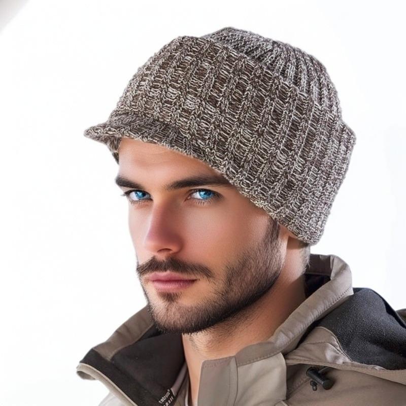 Winter new men's knitted hat thickened ski warm face protection wool hat one-piece mask cap