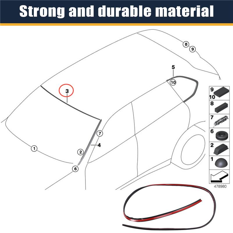 

Car 1 Pcs Front Upper Windshield Seal Replacement For BMW X5 F15 X5 M Part Number 51317292394 чёрный