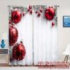2D Flat Printing  JIT 2pcs   Curtains (Without Rod) Festive Windowframe Light Filtering Chic Curtains Versatile Polyester Curtains