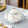 Vintage Floral Bone China Coffee Tea Set, Retro Rose Ceramic Teapot Cup Saucer, Elegant British Style Tableware for Afternoon Tea
