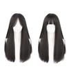 Long Straight Black Wig Set: Natural Hair, Full Head, Fashionable & Age-Reducing.