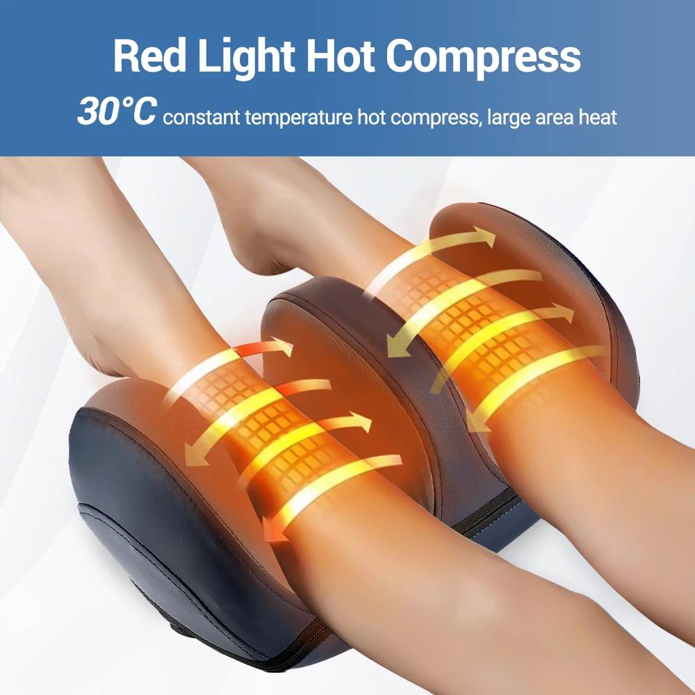 3-in-1 Electric Foot Massager Heat Vibration Roller Leg Feet Sole Muscles Relax Massage Hot Compress Foot Machine Remote Control