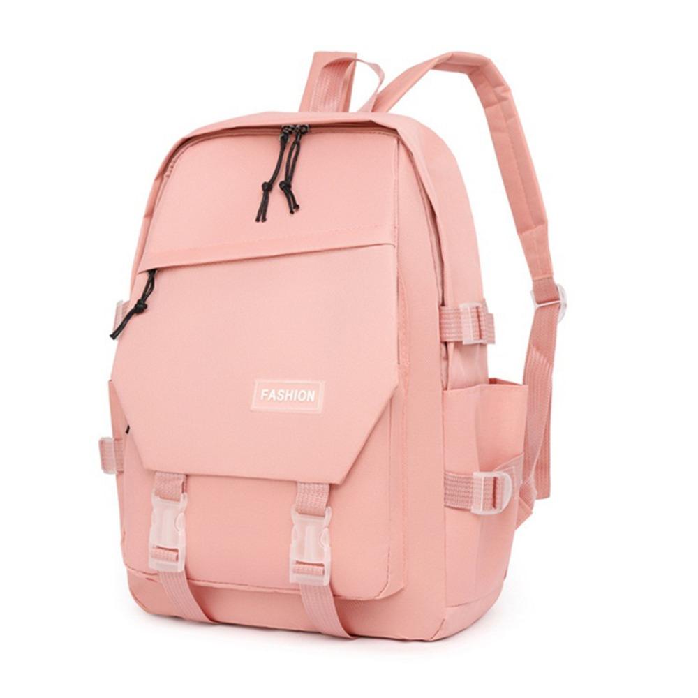 New Nylon Schoolbag Solid Color Large Capacity Bookbags Waterproof Alleviate Burden Backpack Back To School Gift