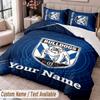Canterbury-Bankstown Bulldogs Printed Bedding Set Custom Name Text 1 Duvet Cover 2 Pillowcases For Bedroom