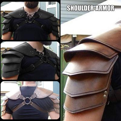 Hombreras de Cuero Medievales Vikingas Retro Armadura de Disfraz para Cosplay y Fotografía