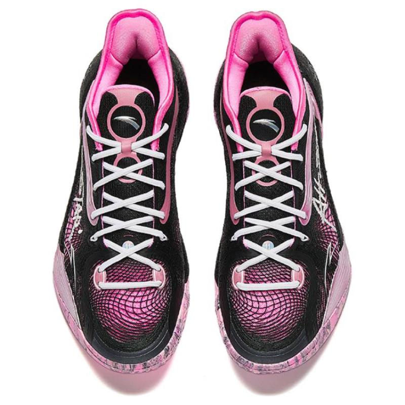 Anta 3 Point Rain 2 Cushioning Slip Resistant Low top Basketball Shoes Men's Black Pink Sneakers