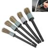 5PCS Car Detailing Brush Kit Dirt Dust Cleaning Tool with Black Handle for Trucks Motorcycles Bicycles