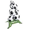 Football and trophy shaped self-standing foil party balloon set, including balloon base.