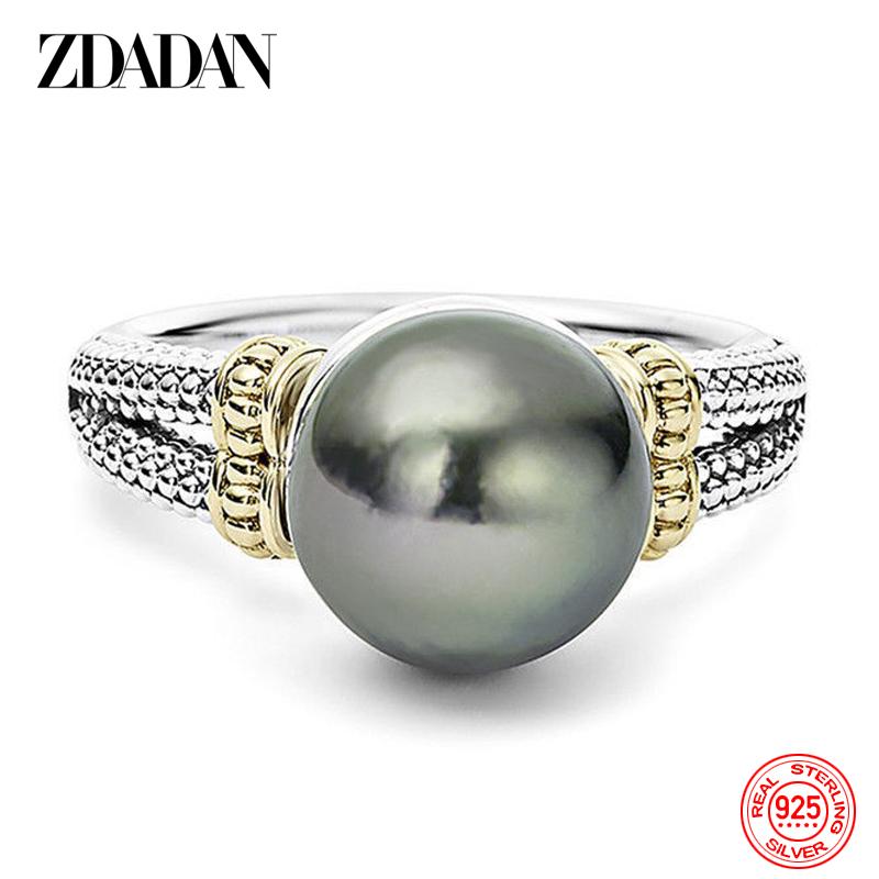 925 Silver Pearl Ring for Women Wedding Jewelry Accessories Wholesale 6