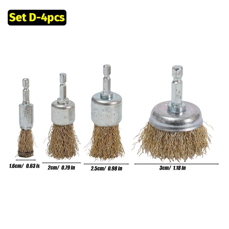 

Hex Handle Electric Steel Wire Brush Stainless Steel Wire Brushes Silver Gold Rust Removal Polishing Wheel Brush Cleaning Tools