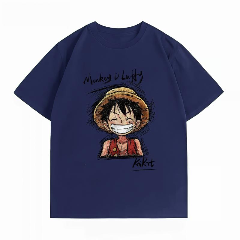 Unisexs Clothing New 100 Cotton Breathable Summer TShirt One Piece Luffy Print Casual Streetwear Unisexs TShirt