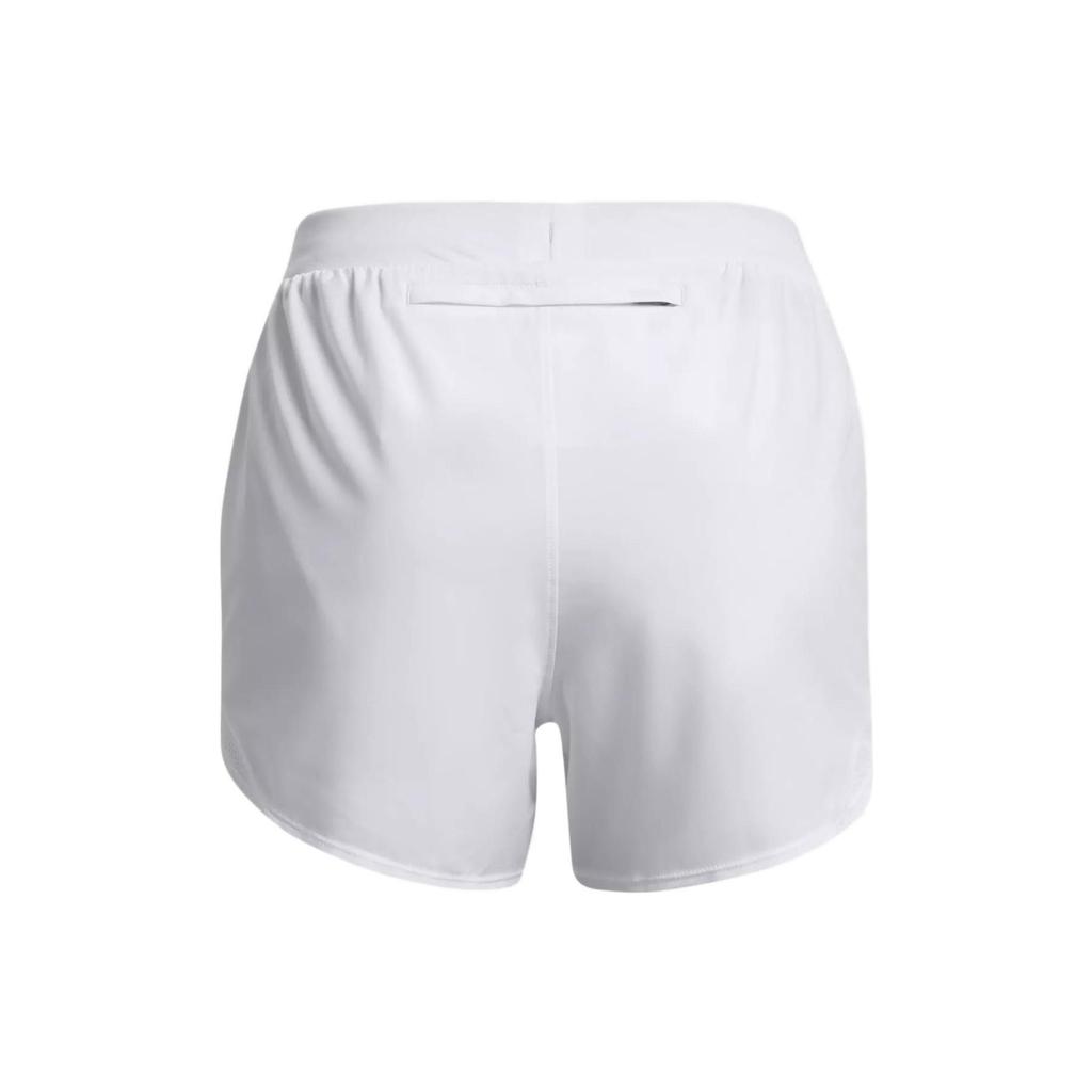 Under Armour Fly-By Elite Logo Print Back Pocket Mid-Rise Elastic Waist Casual Shorts Women Bottoms White 1369766-100
