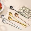 Gold Long Handle 304 Stainless Steel Water Drop Spoon for Stirring Desserts and Coffee