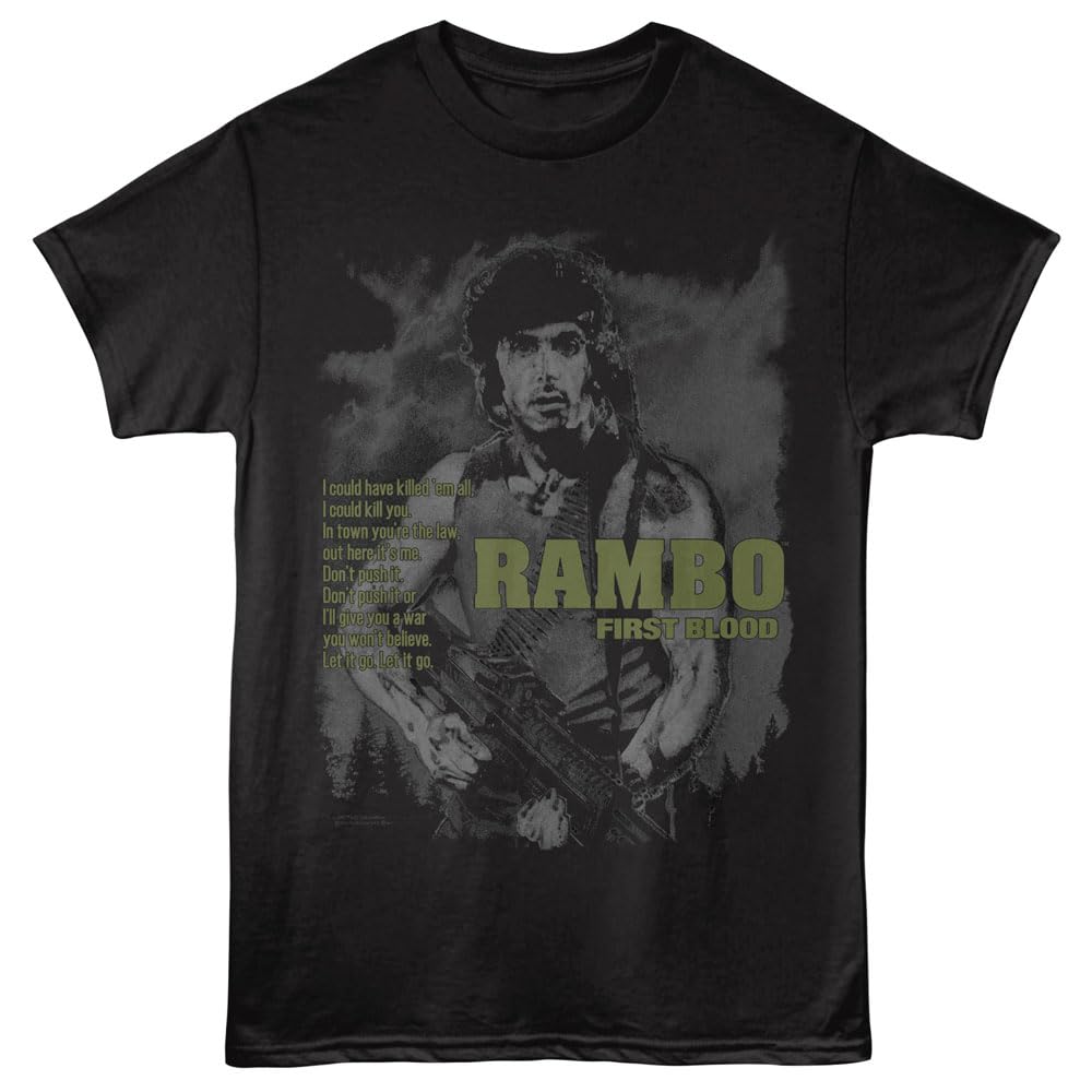 Rambo Printed Tshirt Unisexs Summer Classic Action Movie Pattern Short Sleeved Casual Street Wear Loose Fit Movie Fan Tshirt