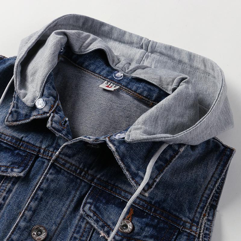 Autumn Plus Size Ripped Short Sleeveless Denim Waistcoat Women's Vest Waistcoat Outer Jacket