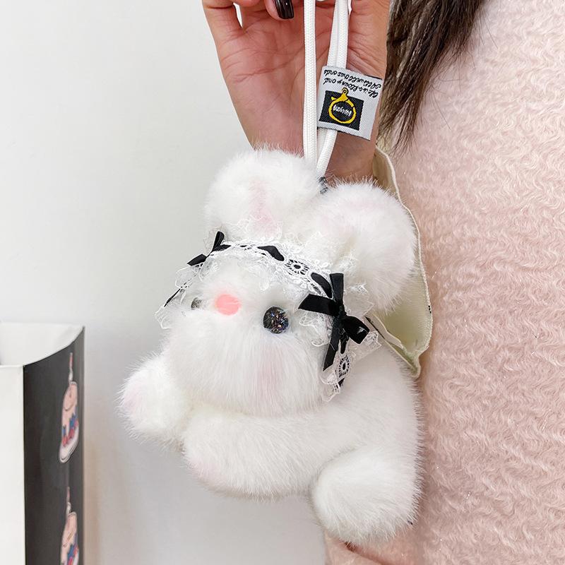 Cute Little White Rabbit Plush Bag Pendant Lolita Rabbit Doll Girl Crossbody Bag Girl Doll Pendant