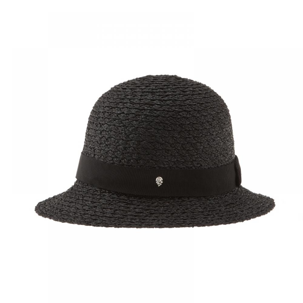 Helen Kaminski Hat51378 Ca Nikki Charcoal Black Ribbon Cloche Bucket Hat