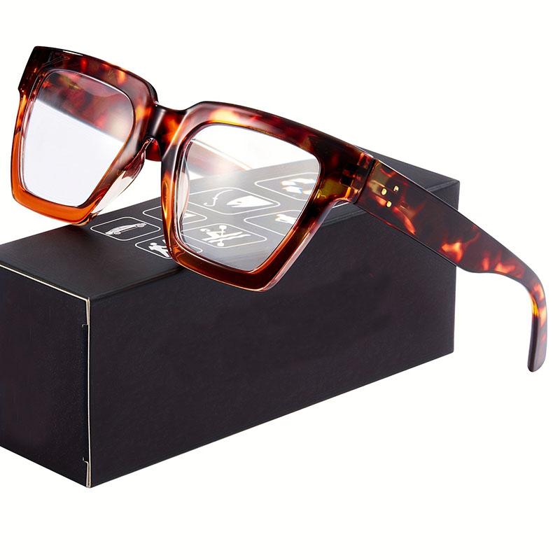 Classic Square Reading Glasses Men Women Big Frame Leopard Presbyopia Eyeglasses Eyewear With High Quality +1.0 +2.0...+4.0
