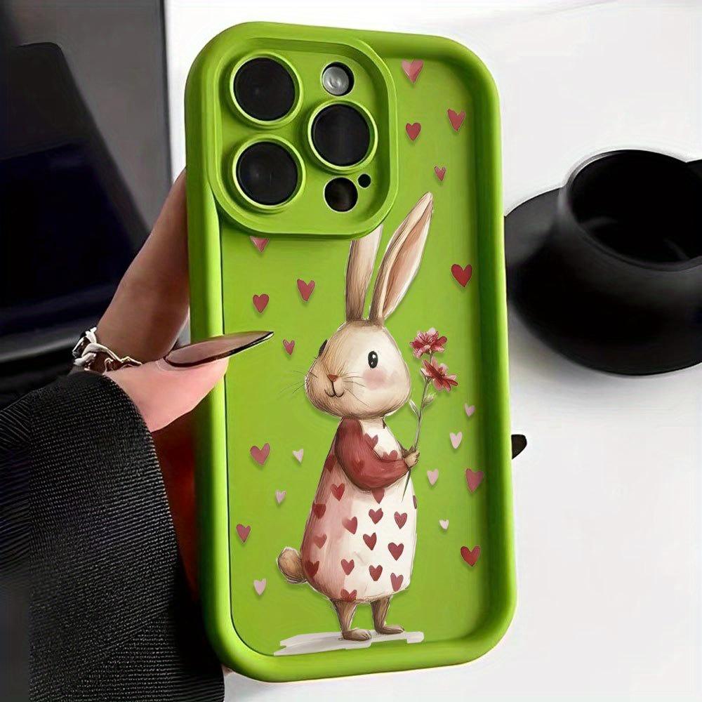 Spring Rabbit Flowers Beautiful Mobile Phone Case Suitable for iPhone16 15 14 13 1211Pro/Max/Plus Anti-fall and Shock Protection