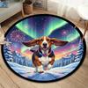 Snowpuppies Round Area Rug,Carpet Rug for Living Room Bedroom Sofa Playroom Decor,Non-slip Floor Mat