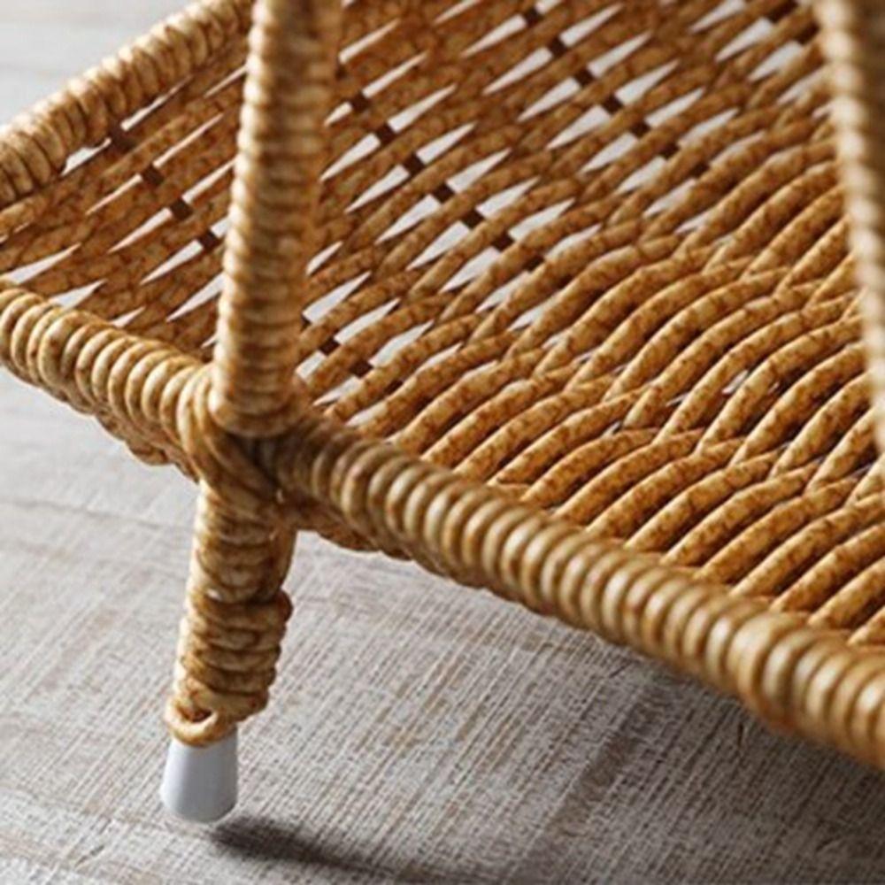 Rattan Imitation Fruit Storage Tray Square Dried Fruit Tray New Chinese Style Snack Rack  Desserts