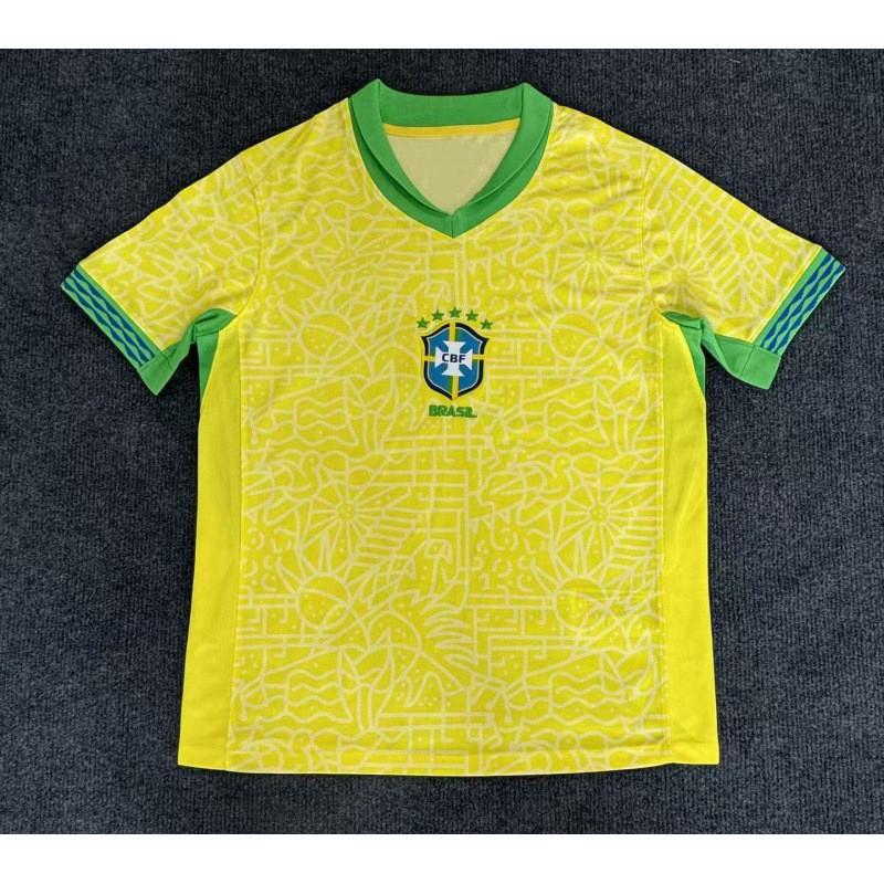 Brazil Training Football Jersey Fans Edition Short Sleeve Soccer Shirts Unisex Women