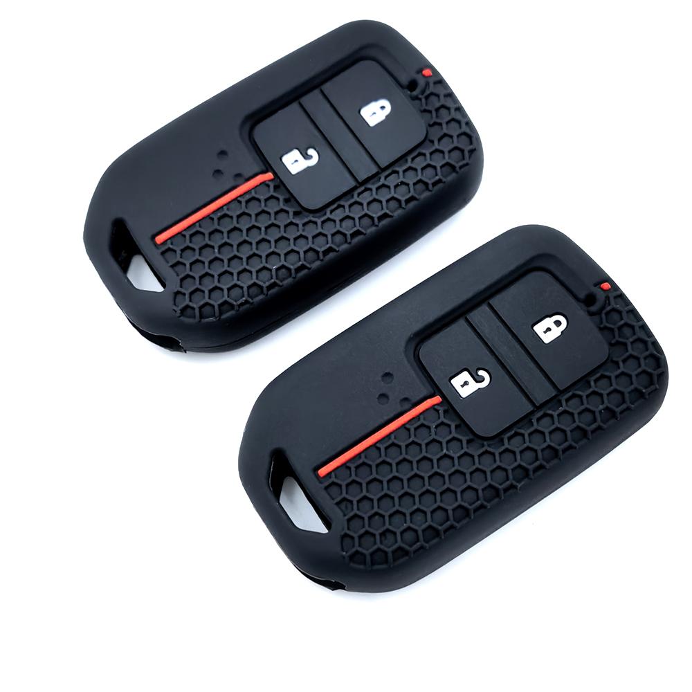 Silicone Remote Car Key Case For Honda Fit Gp5 Shuttle Gp8 Jade Vezel City Civic Jazz Brv 2 Buttons Key Cover Car Accessories