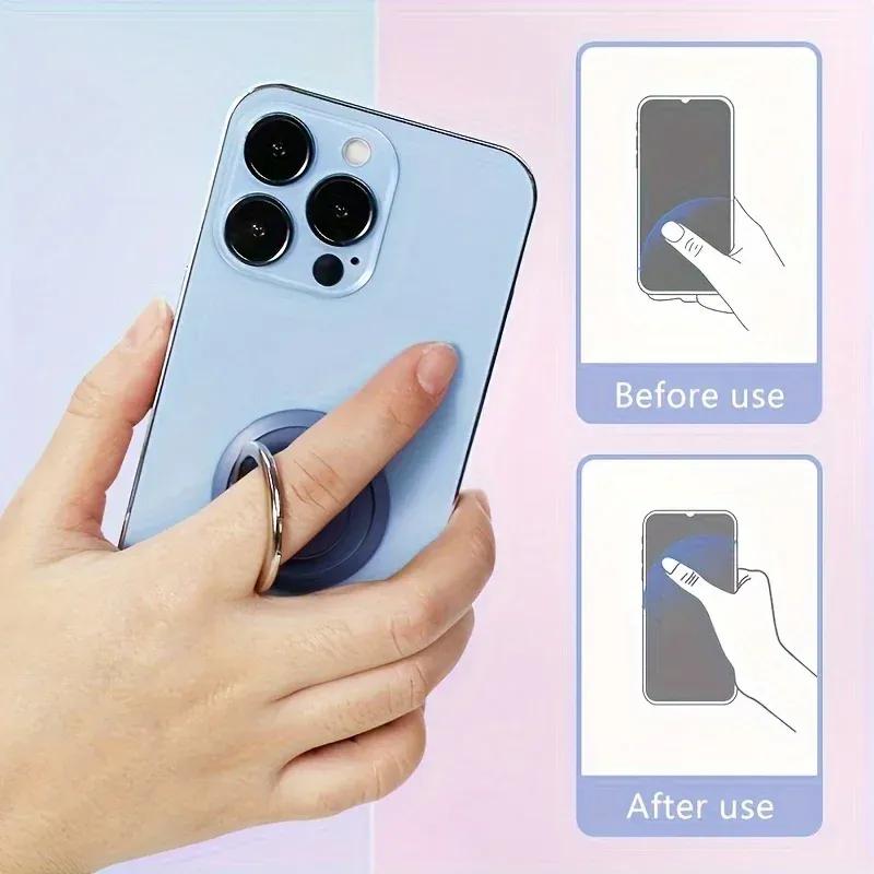 2PCS Mobile Phone Finger Ring Holder, for Car Magnetic Mount Rotatable Phone Back Sticker Holder for IPhone Samsung Xiaomi