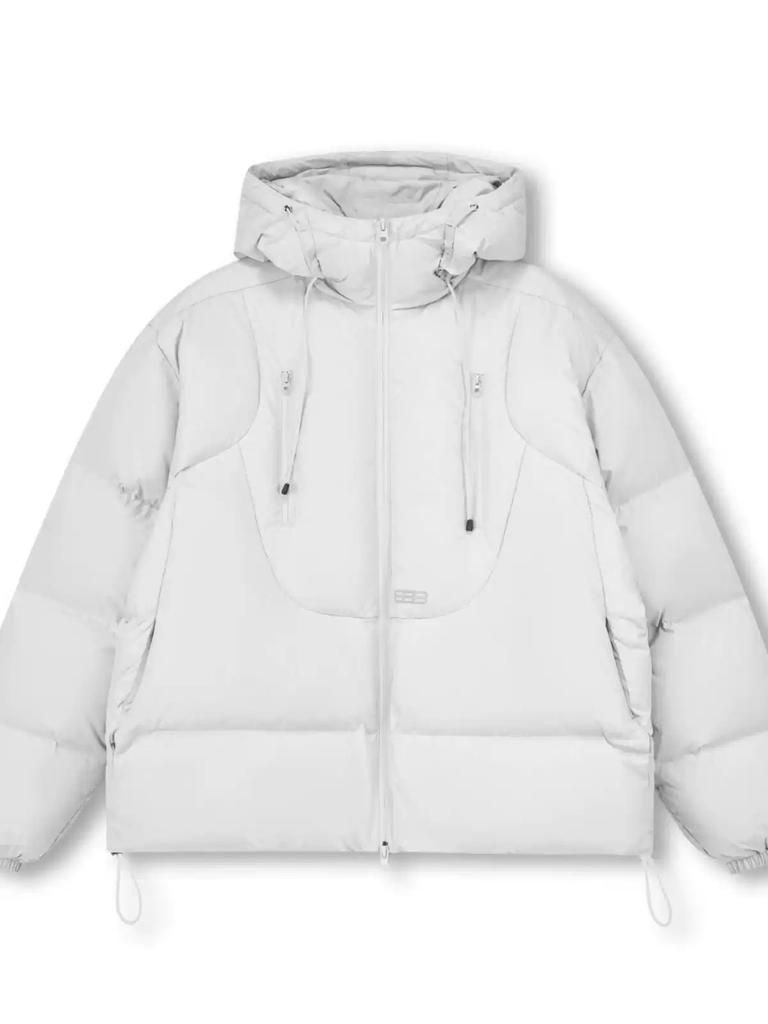 Double pull hooded three-dimensional short couple cotton clothes thickened women's new loose coconut white warm jacket men