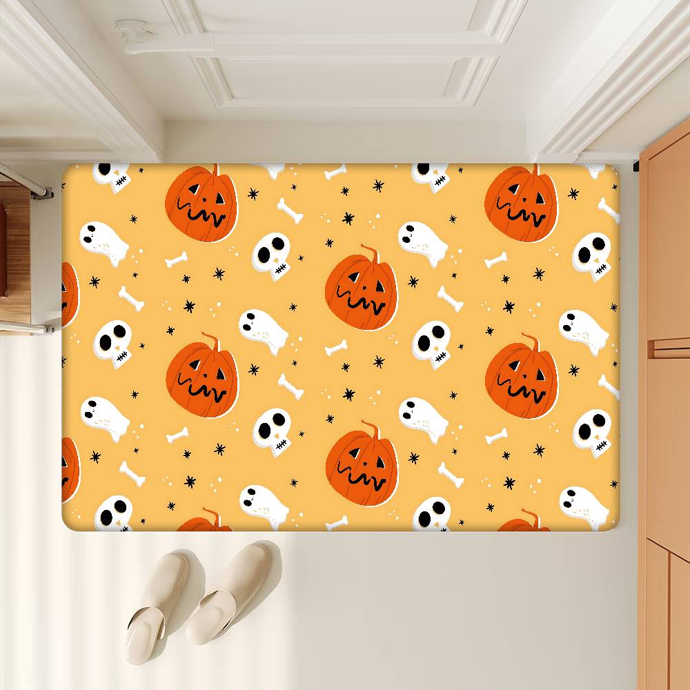 Halloween Cartoon Patterns Hallway Carpet Retro Multiple Choice Living Room Kitchen Rug Non-Slip Welcome Rug