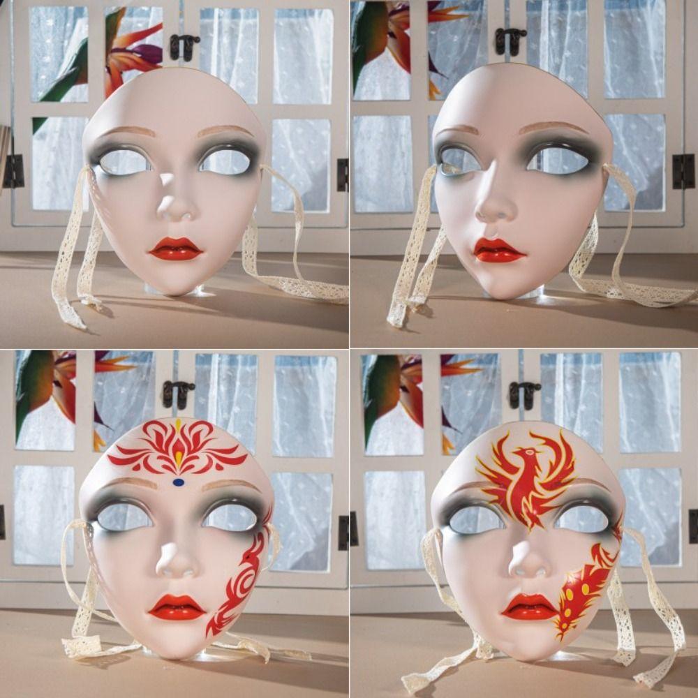 Decor Full Face Beautiful Woman Mask Party Props Hanfu Costume Cosplay Party Mask Role Play Chinese Ancient Style Anime Mask