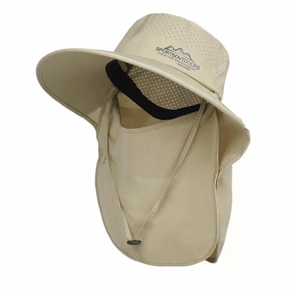 

UV Protection Neck Flap Fisherman Hat Waterproof Outdoor Bucket Hat Large Brimmed Sun Hat Camping хаки